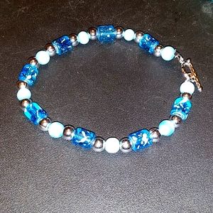 Blue speckled bracelet
